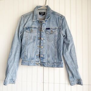 Polo Jeans Co. Ralph Lauren Size L distressed light blue denim jacket